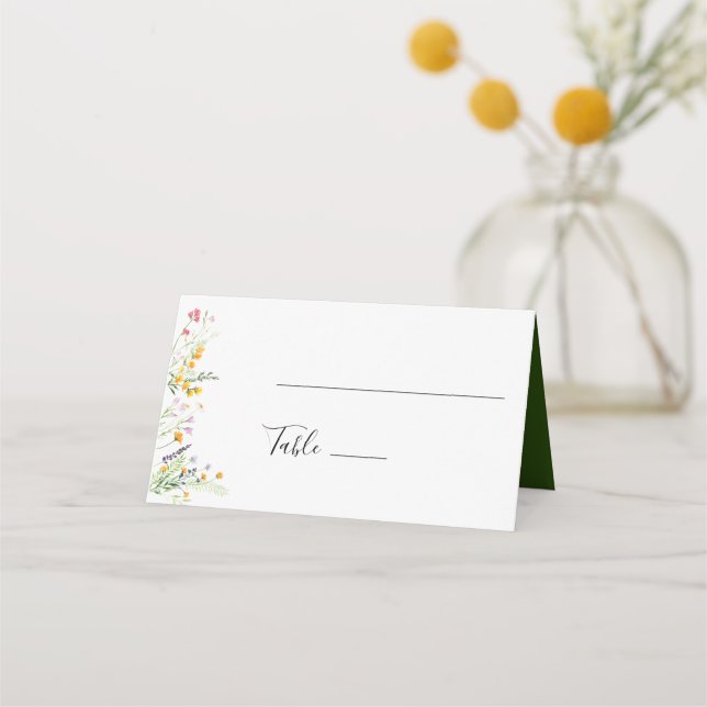 Wildflowers Wedding Place card boho (Front)