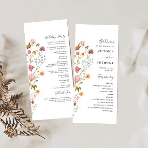 Wildflowers Wedding Program Programme