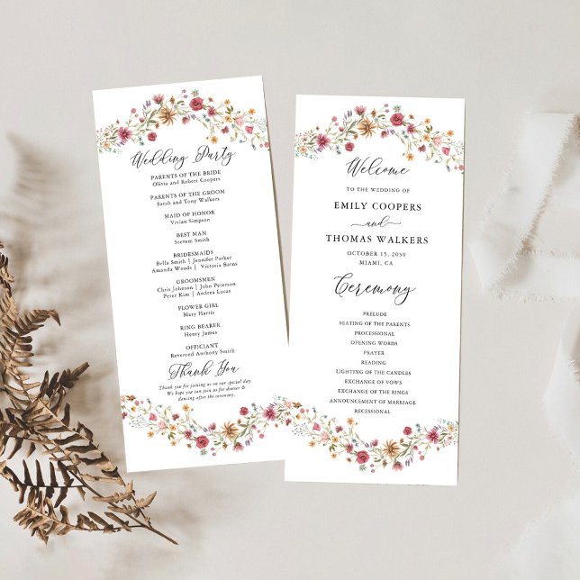 Wildflowers Wedding Program Programme (Creator Uploaded)
