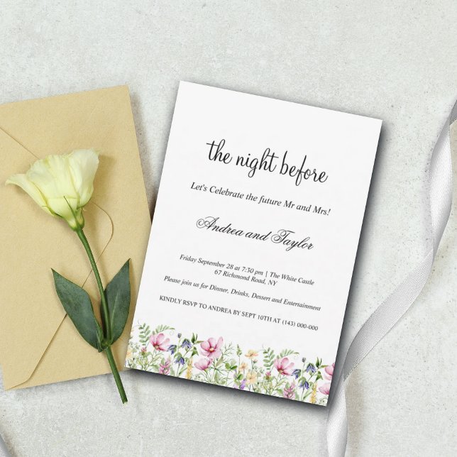 Wildflowers Wedding Rehearsal Dinner  Invitation (Creator Uploaded)