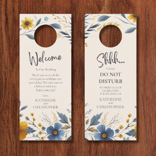Wildflowers Wedding Shhh Do Not Disturb Beige Door Hanger