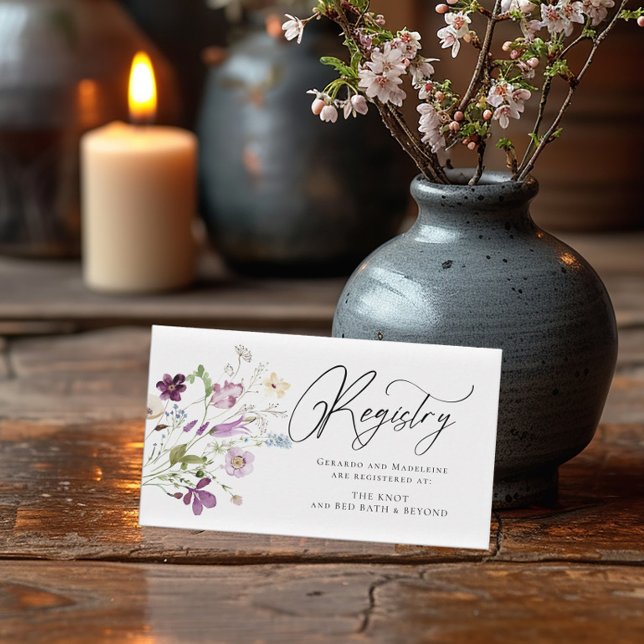 Wildflowers Wedding Shower Gift Registry Enclosure Card (Creator Uploaded)