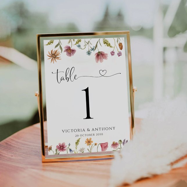 Wildflowers Wedding Table Numbers (Creator Uploaded)