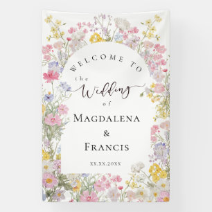 wildflowers wedding welcome banner