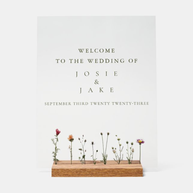 Wildflowers wedding welcome sign (Front)