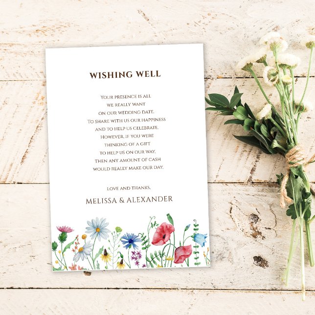 Wildflowers Wedding Wishing Well Enclosure Card (Creator Uploaded)