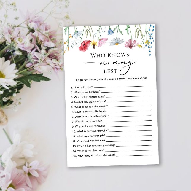 Wildflowers Who knows Mummy best Game (Creator Uploaded)