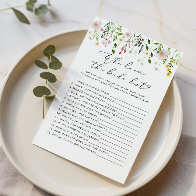 Wildflowers Who knows the bride best game (Creator Uploaded)