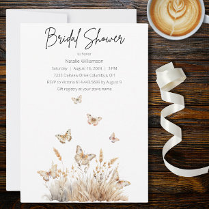 Wildflowers with Butterflies Bridal  Invitation