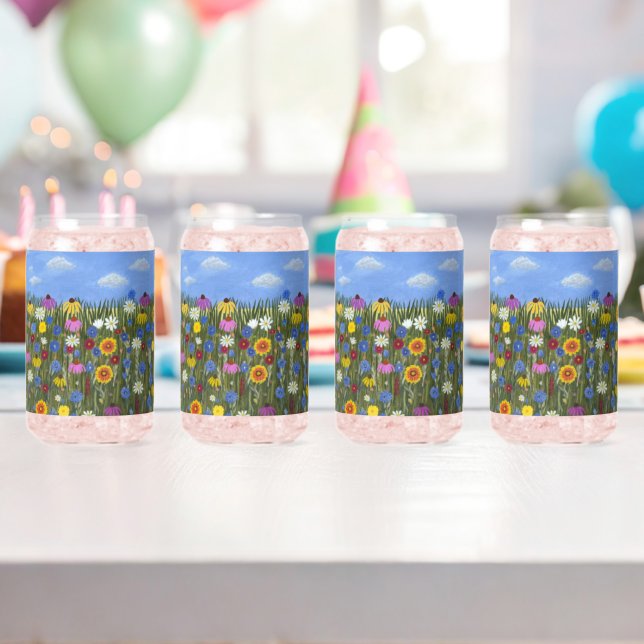 Wildflowers with Daisies Can Glass (Insitu (Birthday))