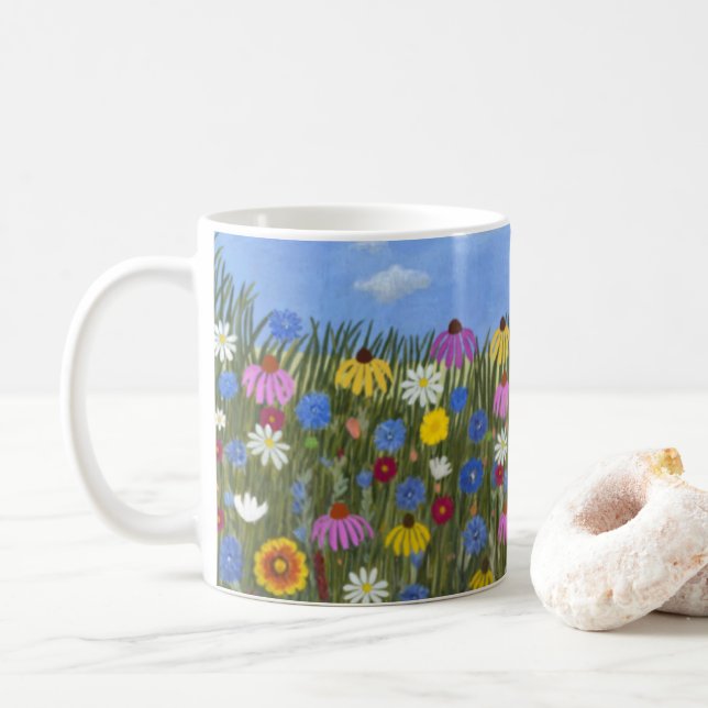 Wildflowers with Daisies Classic Coffee Mug (With Donut)