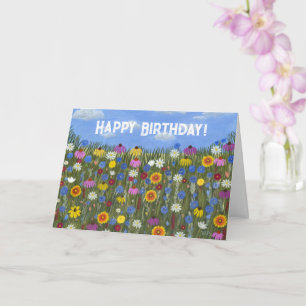 Wildflowers with Daisies Folded Card