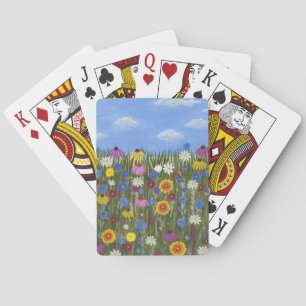 Wildflowers with Daisies Playing Cards