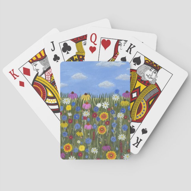 Wildflowers with Daisies Playing Cards (Back)