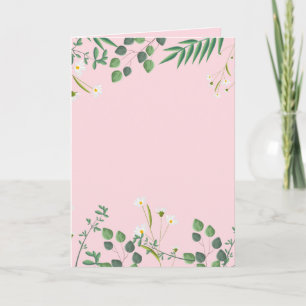 Wildflowers With Pink Wedding Card