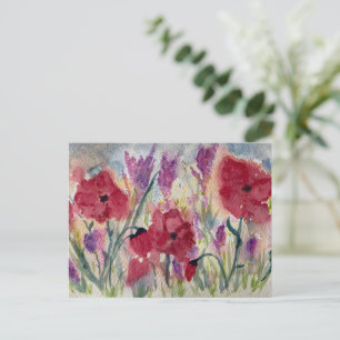 Wildflowers with poppies card