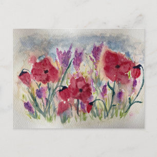 Wildflowers with poppies postcard
