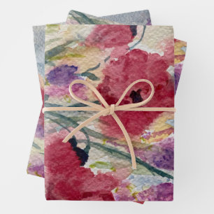 Wildflowers with poppies wrapping paper sheet