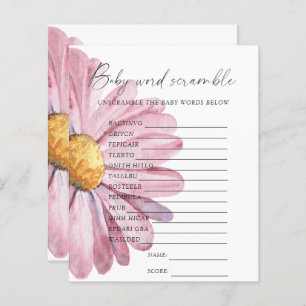 Wildflowers Word scramble baby shower game
