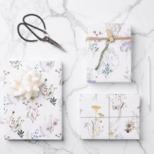 Wildflowers wrapping paper sheets