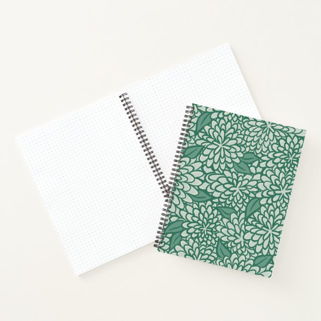 Wildflowers - Zinnia - Bullet Journal - Green (Inside)