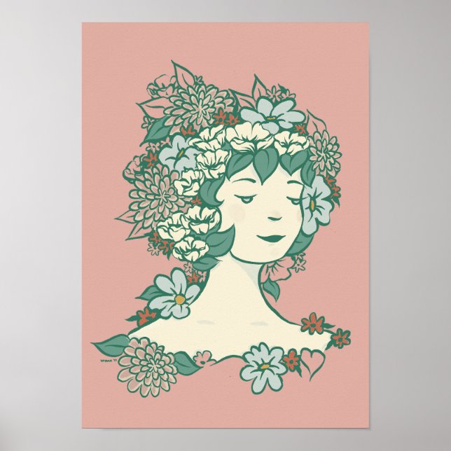 Wildflowers - Zinny - Pink Poster (Front)