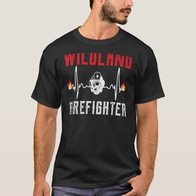Wildland Firefighter Fire Rescue Department Heartb T-Shirt (Front)