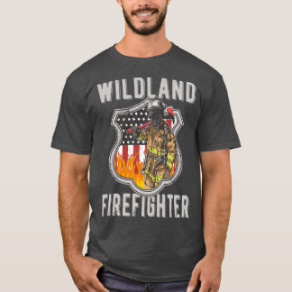 Wildland Firefighter Red Line Wildland Fireman  (2 T-Shirt