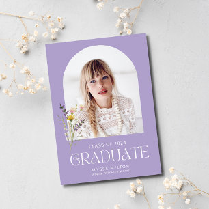 Wildlflower Photo Simple Girl Graduation Party Invitation