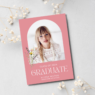 Wildlflower Photo Simple Girl Graduation Party  Invitation