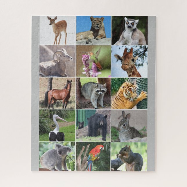 Wildlife 15 Animals Pictured in the Wild Puzzle (Vertical)