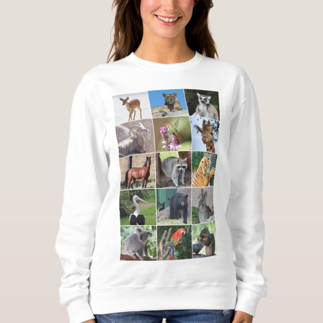 Wildlife 15 Animals Pictured in the Wild Sweatshirt (Front)