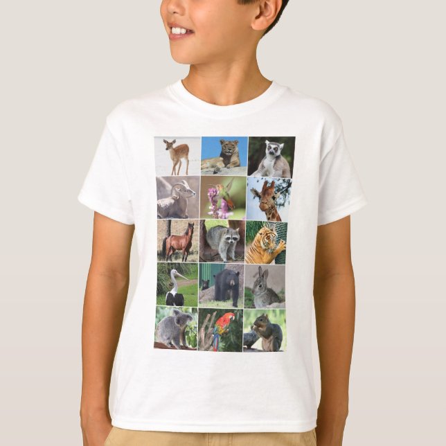 Wildlife 15 Animals Pictured in the Wild T-Shirt (Front)