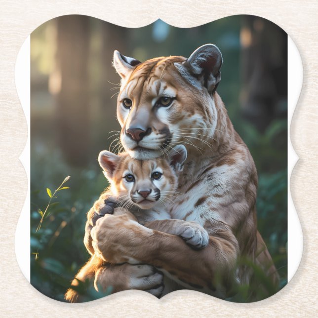  Wildlife Animal Coaster, Safari Home Decor. Paper Coaster (Front)