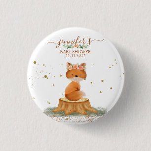 Wildlife Animal Fox watercolor Flower 3 Cm Round Badge