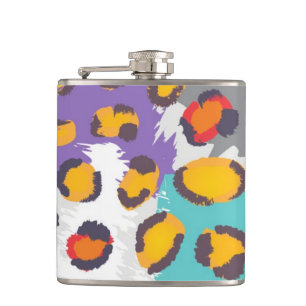 Wildlife animal pattern hip flask