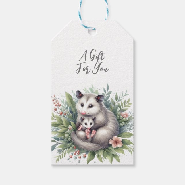 Wildlife Animal Possum Gift Tags (Front)