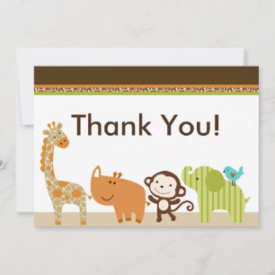 Wildlife Animals Jungle Thank You Card