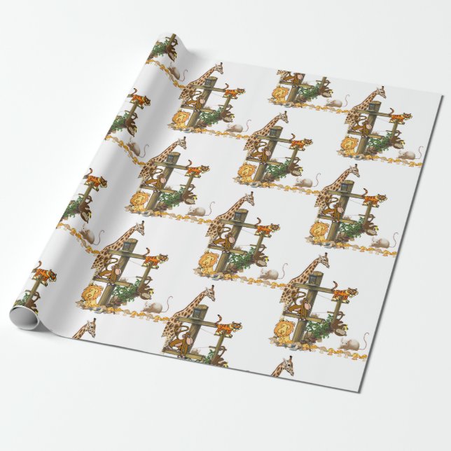 Wildlife Animals Wrapping Paper  (Unrolled)