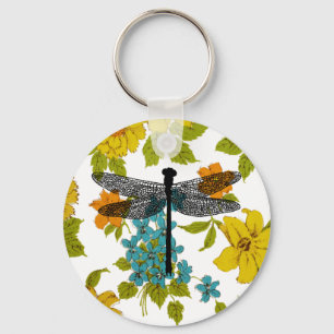 wildlife art dragonfly Bug Insect Silhouette  Key Ring