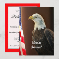 Wildlife Bald Eagle American Flag Photo Birthday