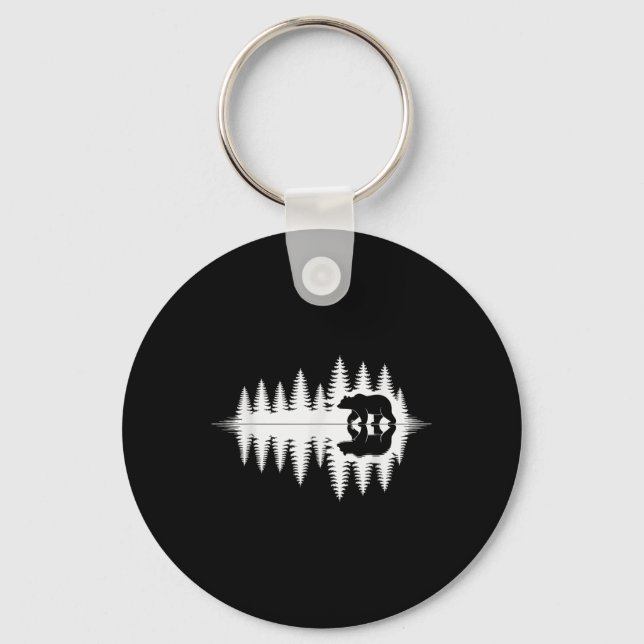 Wildlife Bear Forest Reflection Art Hiking Camping Key Ring (Front)