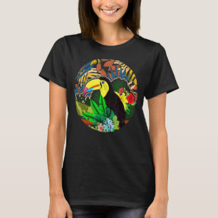 Wildlife Bird Tropical Animal Summer Vibes Floral  T-Shirt