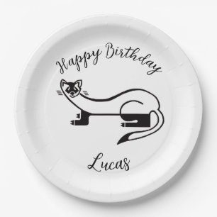  Wildlife - Black-footed FERRET -Happy Birthday- Paper Plate