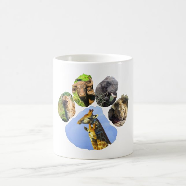 Wildlife Collage Giraffe Cuddles Coffee Mug (Center)