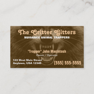 Wildlife Control | Animal Trapper Business Card