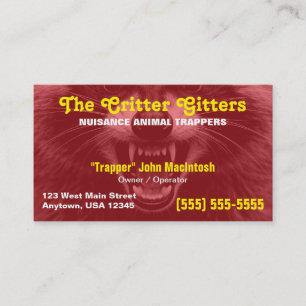 Wildlife Control   Animal Trapper Business Card