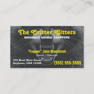Wildlife Control   Animal Trapper Business Card