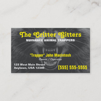 Wildlife Control | Animal Trapper Business Card