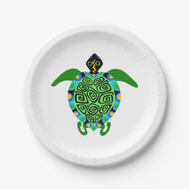 Wildlife - Cool Sea TURTLE  - Nature - Party Paper Plate (Front)